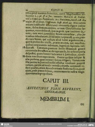 Caput III. De Effectibus Juris Reverent, Generalibus