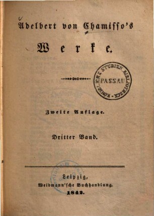 Adelbert von Chamisso's Werke, 3