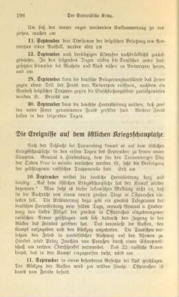 Die Ereignisse auf dem östlichen Kriegsschauplatze