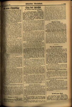 Zweite Ausgabe vom Samstag, den 20. April 1935.