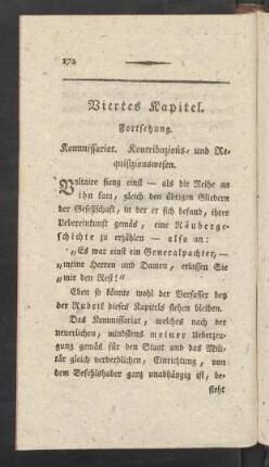 Viertes Kapitel. Fortsetzung. Kommissariat. Kontribuzions- und Requisizionswesen