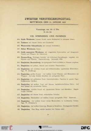 Zweiter Versteigerungstag (Nr. 404-586)
