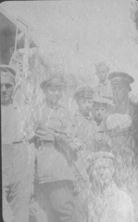 Erster Weltkrieg - "Kriegserinnerungen an Nordfrankreich und die Vogesen". "Vor Reims. Oberstleutnant Gestefeld" mit Kameraden