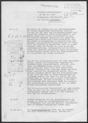 Erligheim: Pfarrbericht 1960