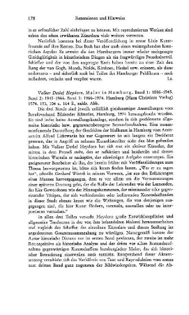 Heydorn, Volker Detlef :: Maler in Hamburg, Band 1, 1886 - 1945, Band 2, 1945 - 1966, Band 3, 1966 - 1974 : Hamburg, Christians, 1974
