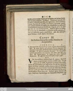 Caput II. De Personis Literas Reversales Dantibus & Accipientibus.