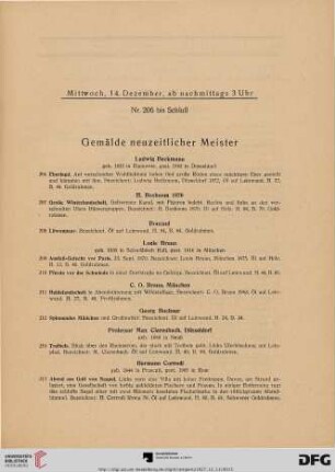 Gemälde neuzeitlicher Meister (Nr. 206-276)