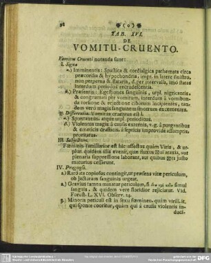 Tab. XVI. De Vomitu-Cruento