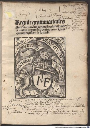 Regulae grammaticales antiquorum cum earundem declarationibus ac argumentis