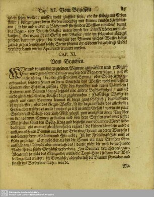 Cap. XI. Vom Begiessen