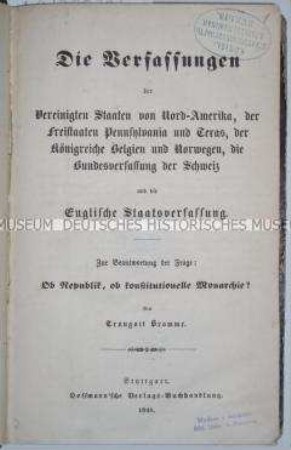 Vergleichende Abhandlung über die unterschiedlichen Verfassungstypen in den Vereinigten Staaten und Europa