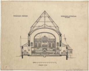 Dolmetsch, Heinrich; Stuttgart; Markuskirche - Chor (Ansicht m. Querschnitt)