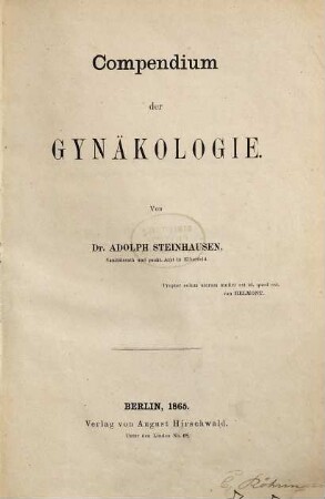 Compendium der Gynäkologie