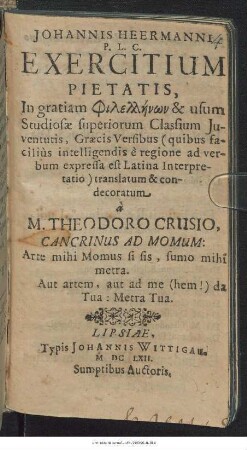 Johannis Heermanni P.L.C. Exercitium Pietatis