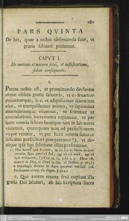 Pars Quinta De his, quae a nobis obseruanda sunt, vt gratia salutari potiamur