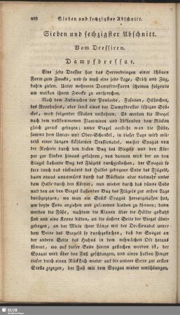 Sieben und sechzigster Abschnitt. Vom Dressiren