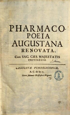 Pharmacopoeia Augustana renovata
