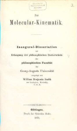 Zur Molecular-Kinematik
