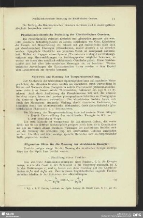 Allgemeine Sätze für die Messung der strahlenden Energie