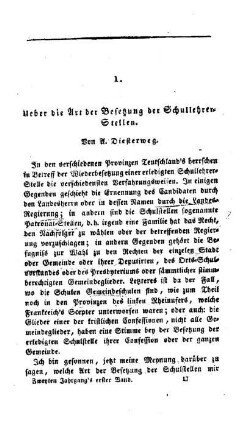 Ueber die Art der Besetzung der Schullehrer-Stellen