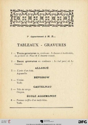 Tableaux-Gravures  (Nr. 1-21)