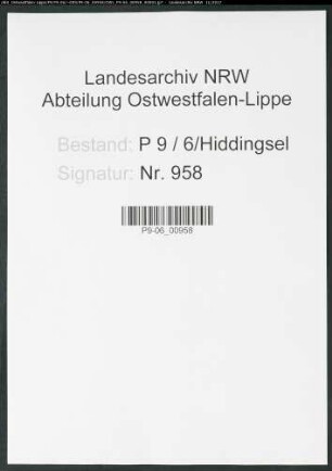 Sterberegister Standesamt Hiddingsel