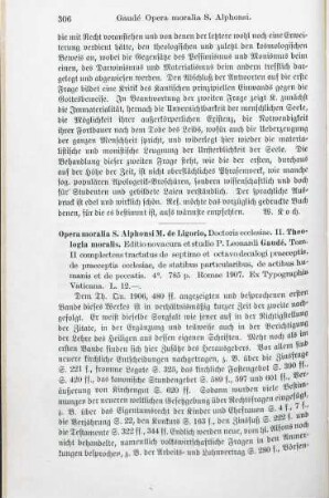 306-307 [Rezension] Liguori, Alfonso Maria de', Theologia moralis ; 2