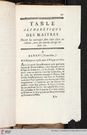 Table alphabétique des maitres