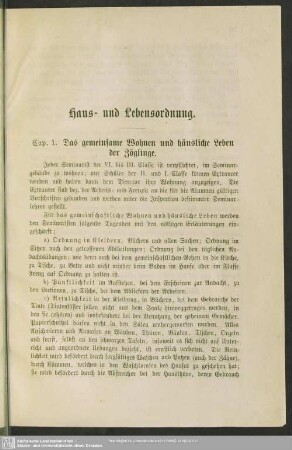 Haus- und Lebensordnung