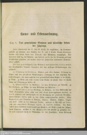 Haus- und Lebensordnung