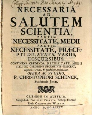 Necessaria ad salutem scientia