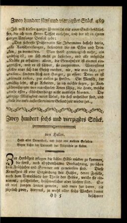 Zwey hundert sechs und vierzigstes Stück