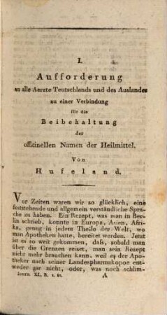 Journal der practischen Heilkunde. 40 = Bd. 33. 1815