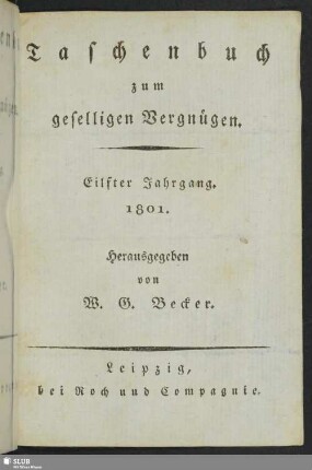 Taschenbuch zum geselligen Vergnügen