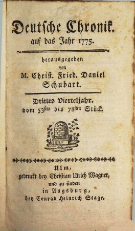 Deutsche Chronik : aufs Jahr .... 1775,3/4, 1775,3/4