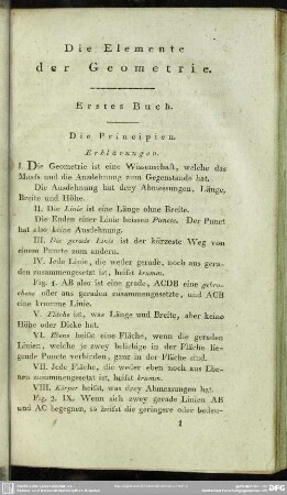 Erstes Buch. Die Principien