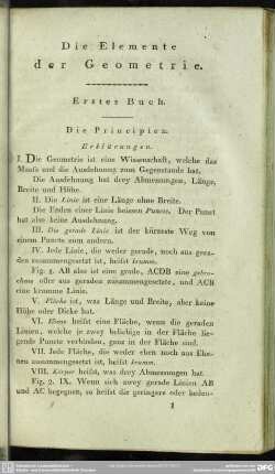 Erstes Buch. Die Principien