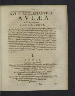 Aulae Ecclesiasticae.