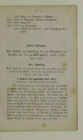 Dritter Zeitraum. Von Rudolf von Habsburg bis zur Entdeckung von Amerika oder bis zur Reformation 1273-1492 oder 1517