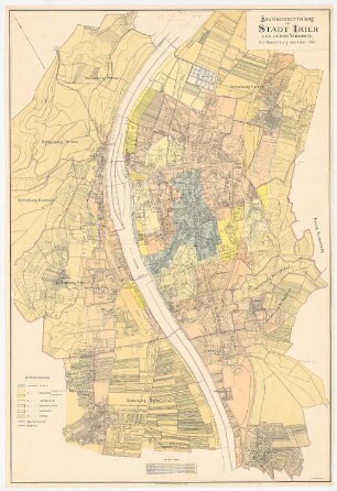 Wettbewerb Bebauungsplan für Heiligkreuz, Trier: Planungsunterlage: Karte der Stadt Trier mit Bauklasseneinteilung 1:1500, Maßstabsleiste