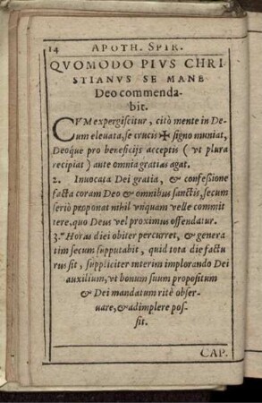 Quomodo Pius Christianus Se Mane Deo commendabit