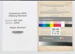 Entnazifizierung Bernhard Wojtas, geb. 20.08.1911 (Gerichtsassessor)