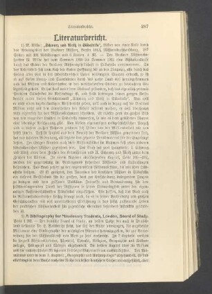 Literaturbericht