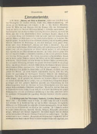 Literaturbericht