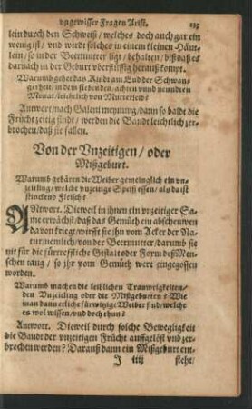 Von der Unzeitigen/ oder Mißgeburt.