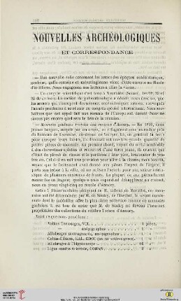 Nouvelles archéologiques et correspondance