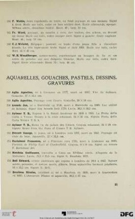 Aquarelles, Gouaches, Pastels, Dessins, Gravures (Nr. 248-435)