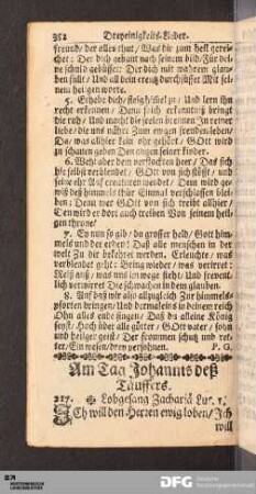 Am Tag Johannis deß Täuffers.