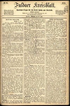 Ausgabe vom Mittwoch, den 30. Juli 1873.