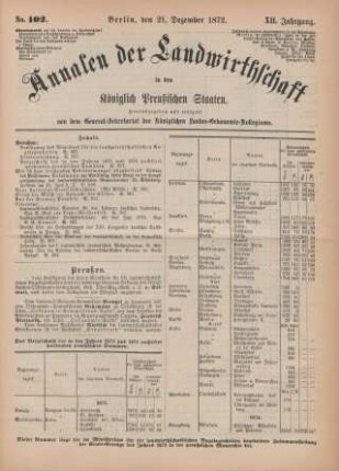 No. 102. Berlin, den 21. Dezember 1872. XII. Jahrgang.